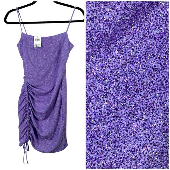 Windsor Dresses & Skirts - Windsor Lavender Sparkling Ruched Cocktail Dress Women's Size Medium NWT Prom